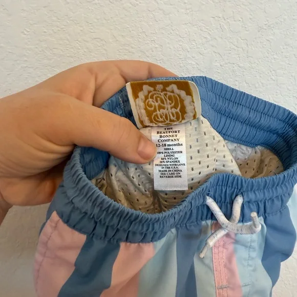 The Beaufort Bonnet Company Swim Trunks 12-18M - Picture 3 of 3